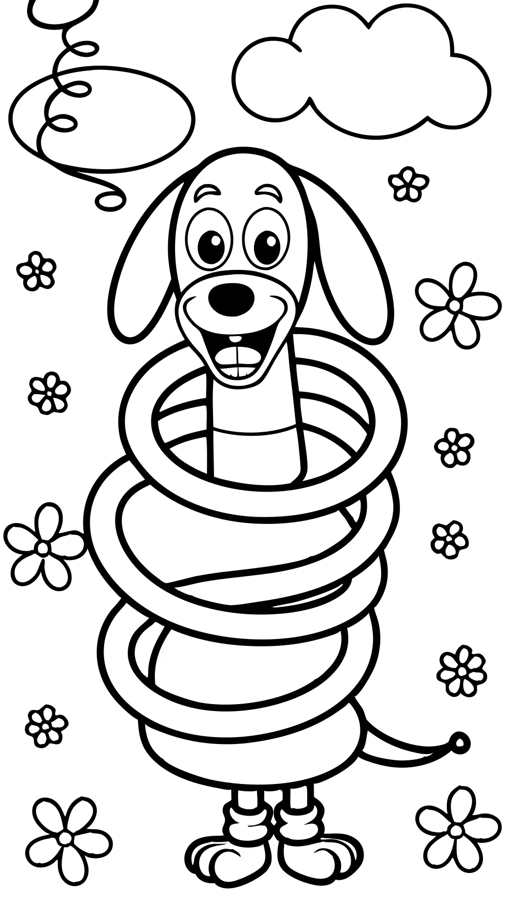 coloriage de chien slinky